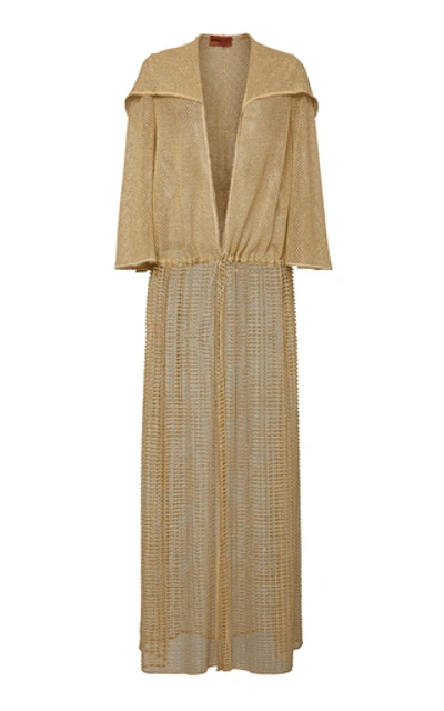 Shop Missoni Hooded Sheer Coverup In Gold