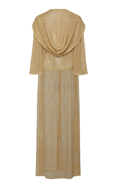 Shop Missoni Hooded Sheer Coverup In Gold