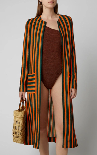 Shop Staud Mia Striped Terry Cloth Robe