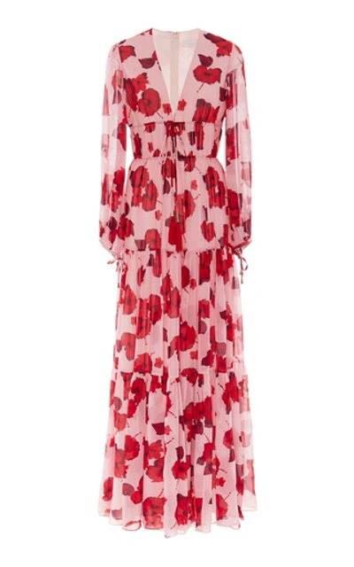Shop Borgo De Nor Freya Floral-print Silk-georgette Maxi Dress