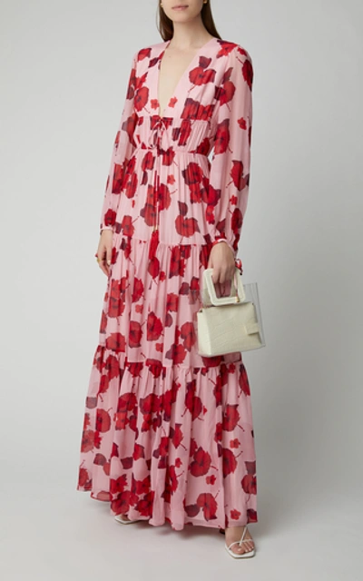 Shop Borgo De Nor Freya Floral-print Silk-georgette Maxi Dress