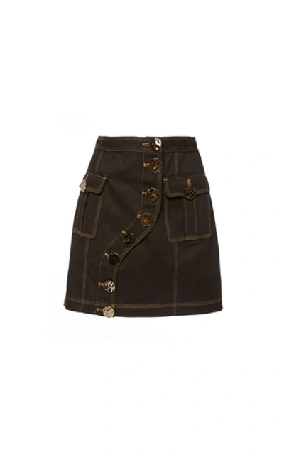 Acler Etchells Denim Skirt In Black