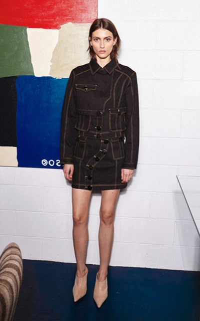 Acler Etchells Denim Skirt In Black