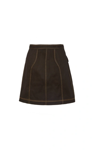 Shop Acler Etchells Denim Skirt In Black