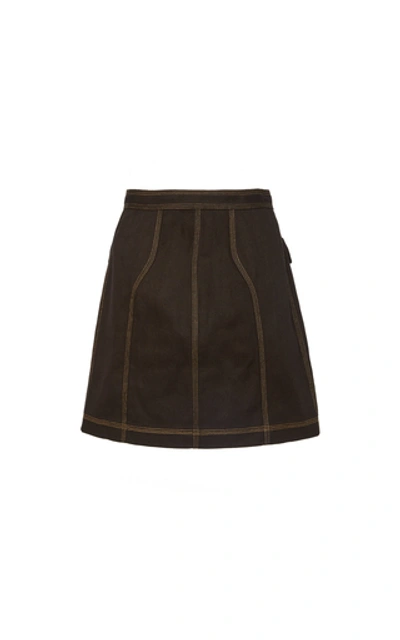 Acler Etchells Denim Skirt In Black