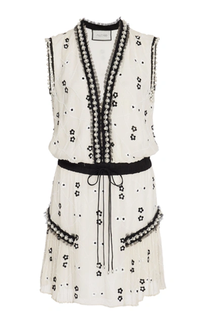Shop Alexis Isma Embellished Chiffon Mini Dress In Print