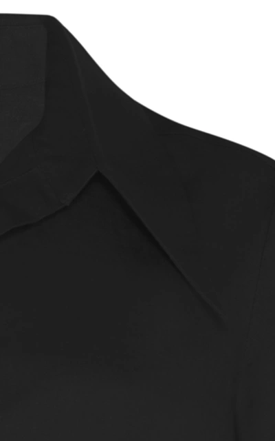 Shop Albus Lumen Agaso Short Sleeve Linen Shirt In Black