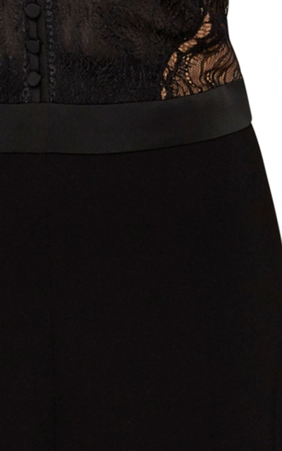 Shop Jonathan Simkhai Lace And Crepe Jumpsuit In Black