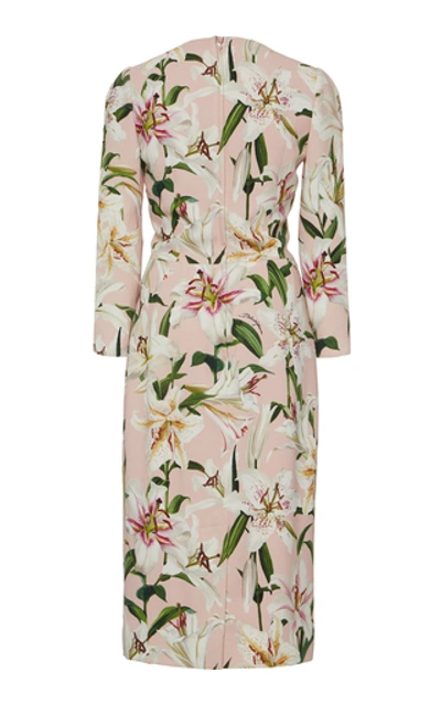 Shop Dolce & Gabbana Floral-print Stretch-crepe Midi Dress