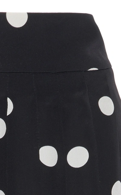 Shop Dolce & Gabbana Lace-trimmed Polka-dot Silk-blend Midi Skirt In Print