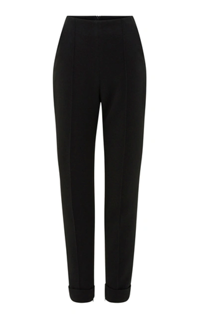 Shop Alex Perry Brooks Crepe Tapered Pants In Black
