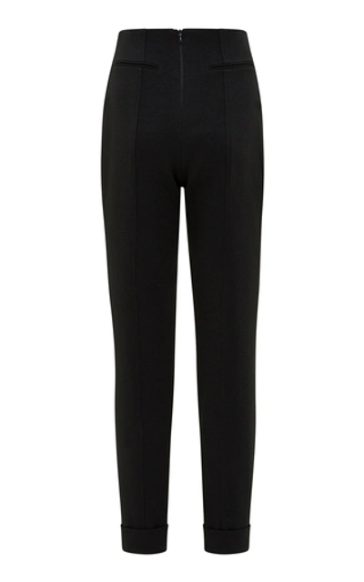 Shop Alex Perry Brooks Crepe Tapered Pants In Black