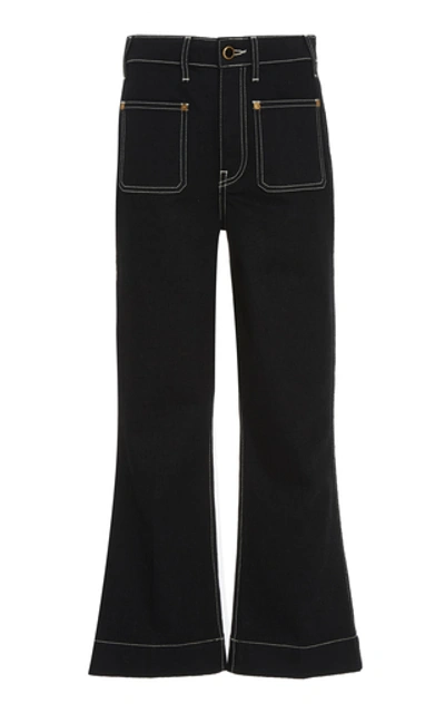 Shop Khaite Raquel High-rise Flared Jeans In Black