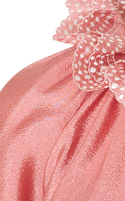Shop Stine Goya Daki Tiered Lamé-cloqué Dress In Pink