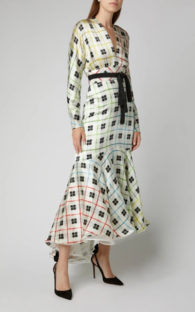 Shop Silvia Tcherassi Angelena Silk-blend Midi Dress In Multi