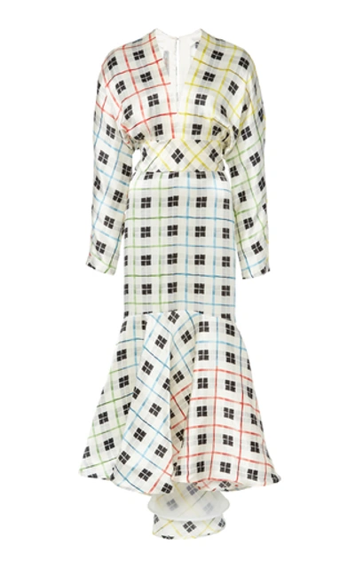Shop Silvia Tcherassi Angelena Silk-blend Midi Dress In Multi