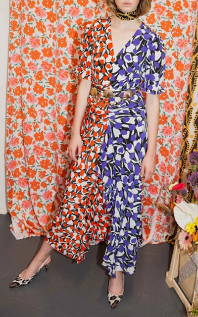 Shop Rixo London Ariel Printed Silk Crepe De Chine Maxi Dress In Floral