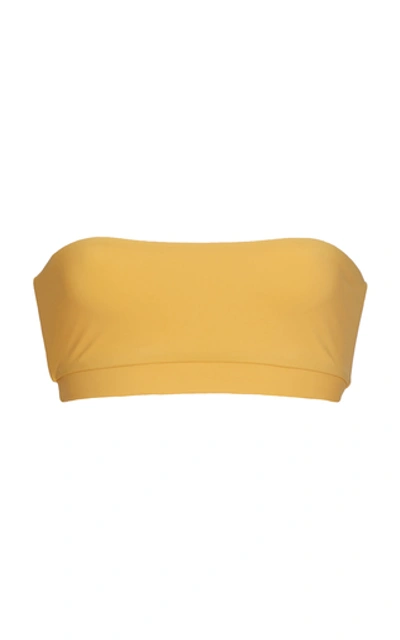 Shop Anemone Banded Bandeau Bikini Top In Yellow