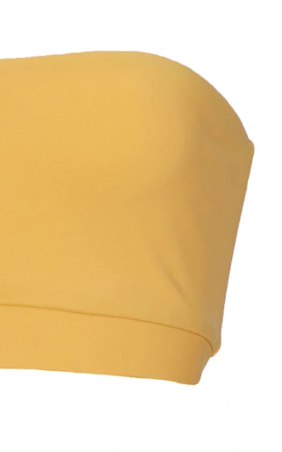 Shop Anemone Banded Bandeau Bikini Top In Yellow