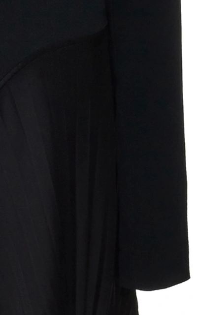 Shop Victoria Beckham High-neck Pleated Dress In Black
