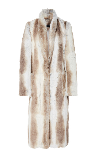 Sally Lapointe Faux Fur Coat In Grey | ModeSens