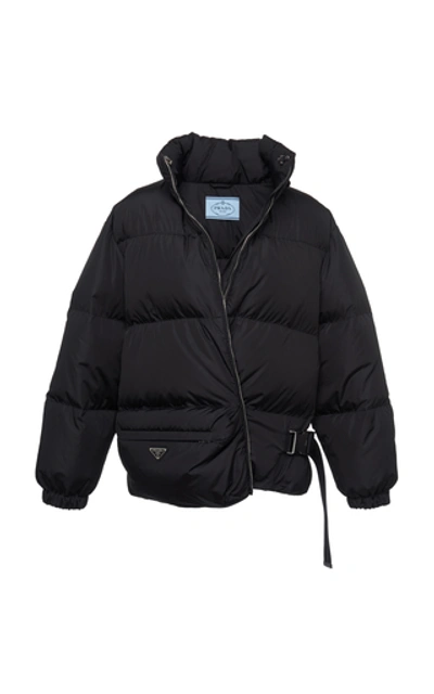 Shop Prada Quilted Shell Down Coat In Black