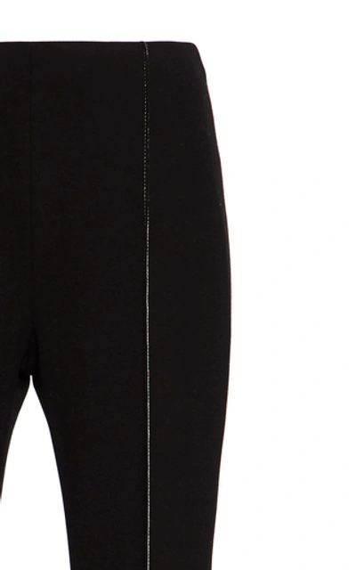 Shop Rosetta Getty Interlock Jersey Cropped Flared Pant In Black