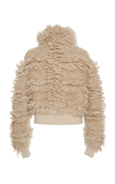 Shop Brunello Cucinelli Mohair And Wool-blend Bomber Jacket In Ivory