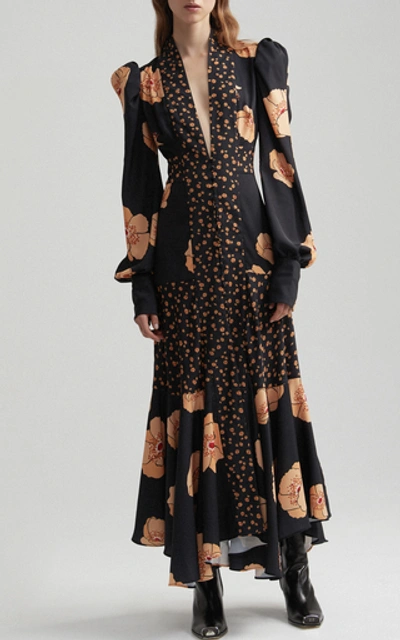 Shop Acler Elton Printed Crepe Maxi Dress