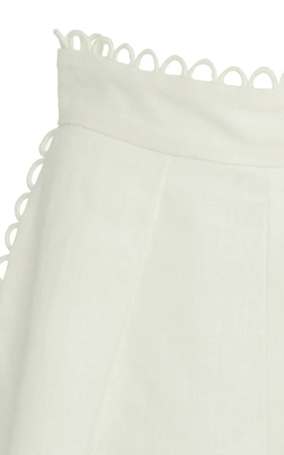 Shop Zimmermann Allia High-waisted Linen Shorts In White