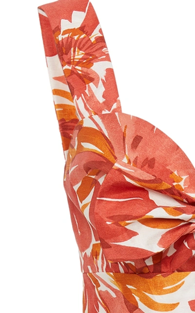Shop Alexis Belka Tie-front Cotton-blend Mini Dress In Floral