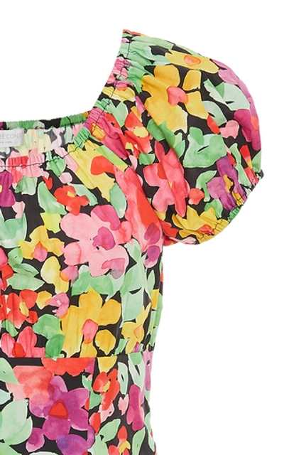 Shop Caroline Constas Calla Off-the-shoulder Floral-print Cotton Mini Dress
