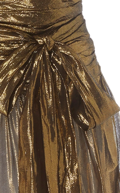 Shop Loveshackfancy Mercy Mini Lurex Dress In Gold