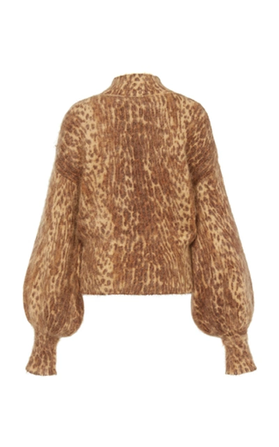 Shop Zimmermann Printed Mohair-blend Sweater In Brown