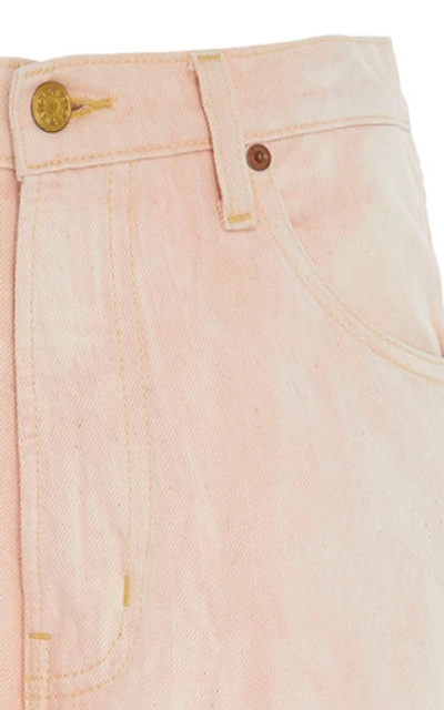 Shop B Sides Plein High-rise Straight-leg Watercolor Jeans In Pink