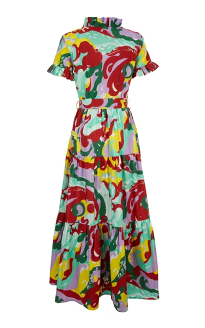 Shop La Doublej Long And Sassy Printed Cotton Dress In Red