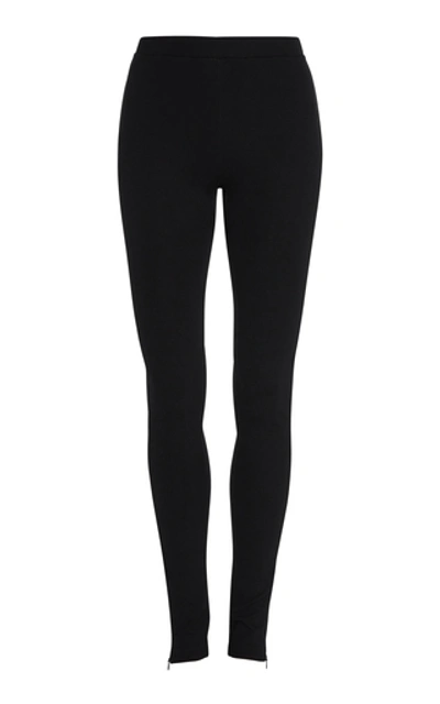 Shop Totême Cork Stretch-knit Leggings In Black