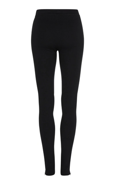 Shop Totême Cork Stretch-knit Leggings In Black