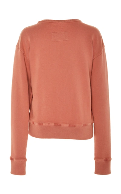 Shop Jw Anderson Frayed Embroidered Cotton-jersey Sweatshirt In Pink