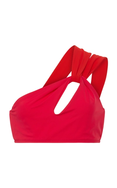 Shop Araks Vivian One-shoulder Bikini Top In Pink