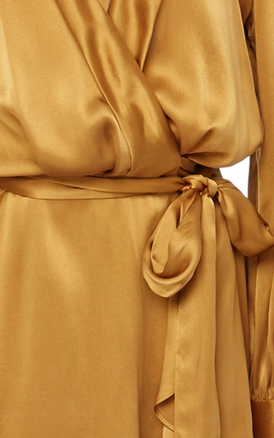 Shop Zimmermann Asymmetric Silk-satin Wrap Dress In Neutral