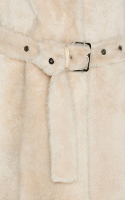 Shop Brunello Cucinelli Shearling Coat In Neutral