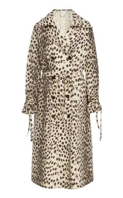 Shop Sea Leo Cheetah-print Cotton Trench Coat In Animal