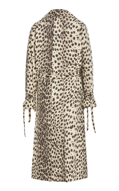 Shop Sea Leo Cheetah-print Cotton Trench Coat In Animal