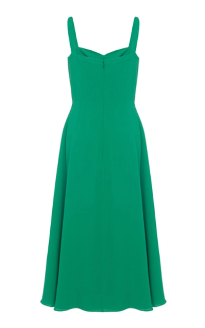 Shop Emilia Wickstead Myrana Crepe Midi Dress In Green