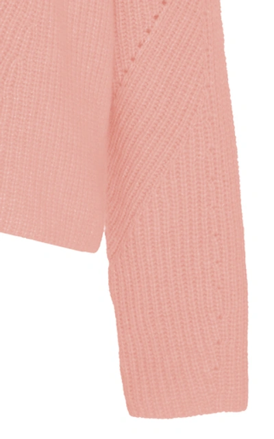 Shop Sally Lapointe Cashmere-blend Turtleneck Sweater In Pink