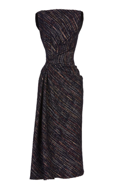 Shop Maticevski Pheromone Draped Striped Jacquard Dress In Multi