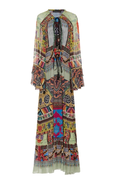 Shop Etro Patterned Silk-georgette Maxi Dress In Multi