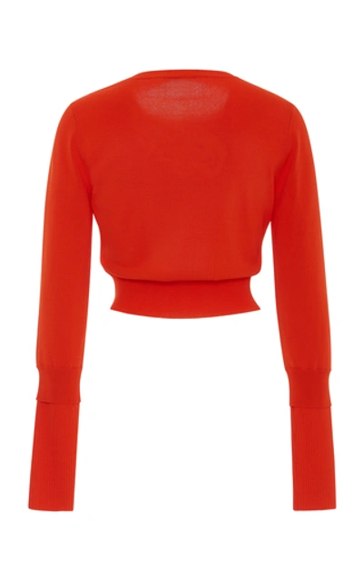 Shop Sies Marjan Gwin Cropped Stretch-knit Sweater In Orange