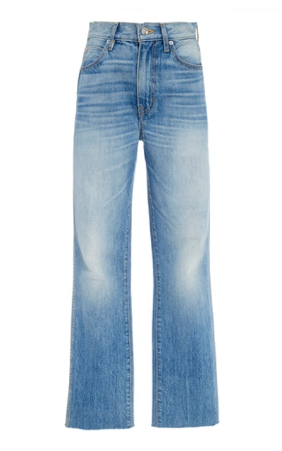 Shop Slvrlake Denim Hero Cropped High-rise Straight-leg Jeans In Medium Wash